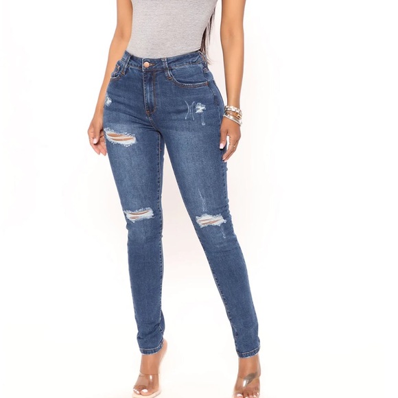 FASHION NOVA HIGH RISE SKINNY JEANS - Picture 1 of 3